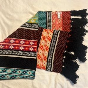 Women’s Boho Print Winter Scarf wool blend